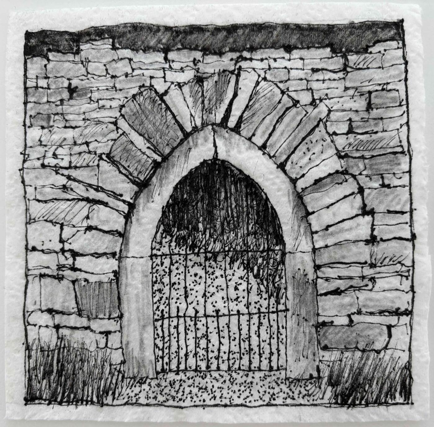 General Public winner: "Old Gate, Ireland" by Robert Bunda, ink and gray wash.